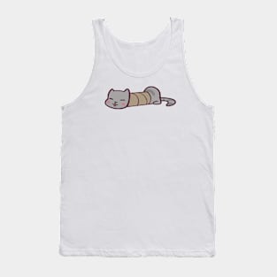 Silly Cute Cartoon Cat Stuck in Paper Roll Tube Tank Top